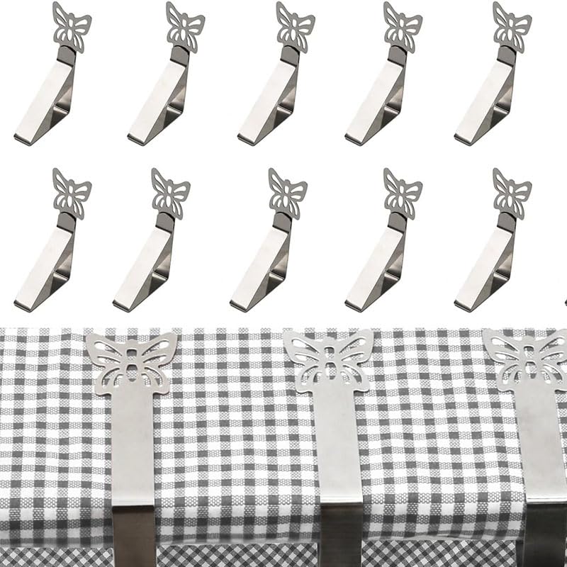 HASTHIP® 10 Pack Tablecloth Clips, Butterfly Picnic Table Cloth Holder,Heavy Duty Picnic Table Clips for Party Home Restaurant Camping Accessories HASTHIP® 10 Pack Tablecloth Clips, Butterfly Picnic Table Cloth Holder,Heavy Duty Picnic Table Clips for Party Home Restaurant Camping Accessories